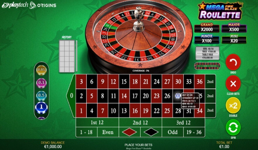 Mega Fire Blaze Roulette Live (Playtech Origins) Image 1
